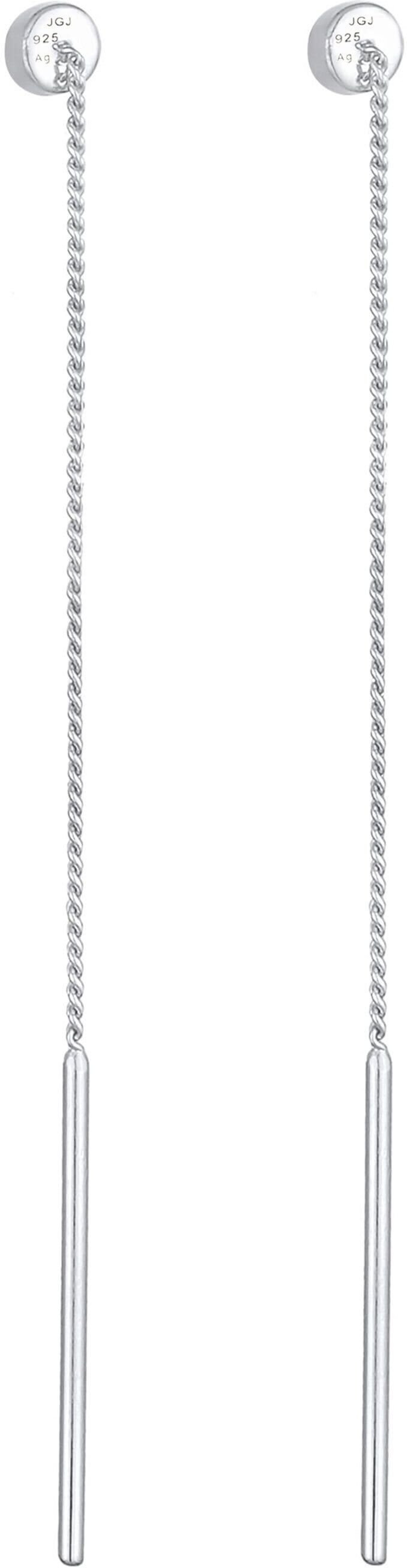 Paar Ohrhänger ELLI "Ohrringe Durchziehen Basic 925 Silber, mit Kristallen von Swarovski" Gr. 63, silber, Ohrringe, Damen, 63, Silber 925 (Sterlingsilber)