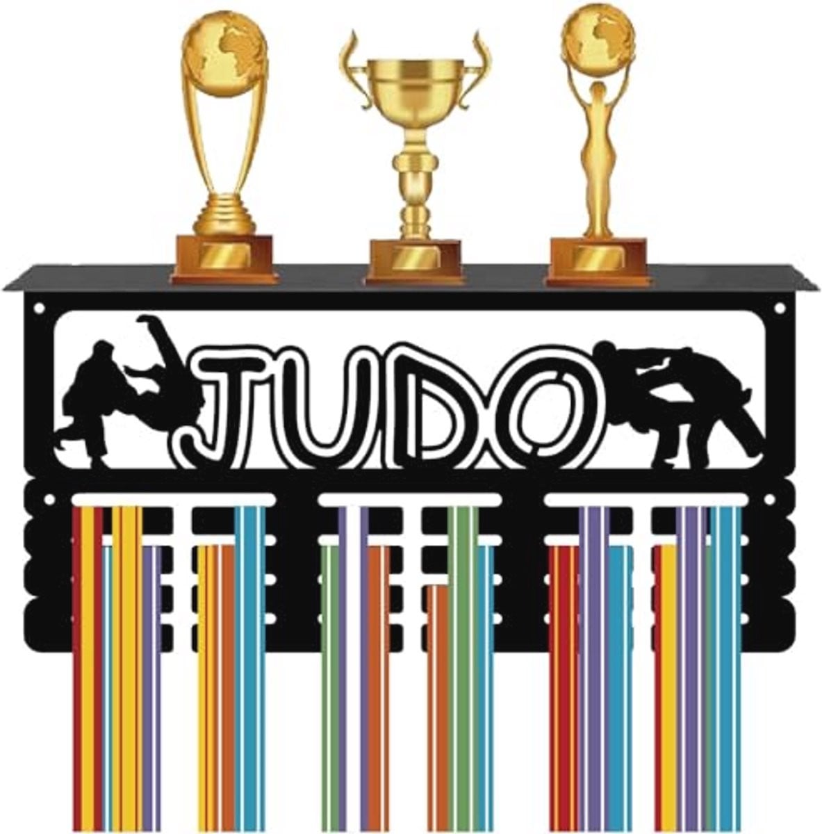 Medaillehouder voor Judo - Trofee Plank met Haken voor meer dan 70 Medailles