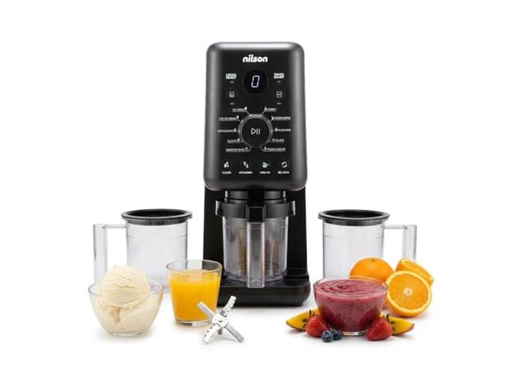 Nilson Life Eismaschine Ice Cream Maker, 14 Stufen für Slushies, Kalte Getränke und Eis Zu Hause, LED-Display, Mix-In-Funktion, NIC800M3T, Große Kapazität, Einfache Reinigung, Schwarz