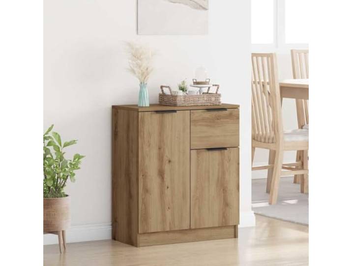 HEFZGDB Sideboard Artisan-Eiche 60x30x70 cm aus Holzwerkstoff mit glatter Oberfläche, modernes Sideboard zur Raumerweiterung mit Vier Fächern und Einer Schublade, stabiles mit robuster
