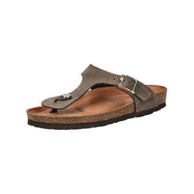 Zehentrenner ROHDE "Rohde Pantoletten Nubukleder", Damen, Gr. 36, braun (mocca), Nubukleder, Schuhe Zehentrenner