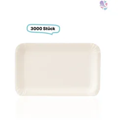 Pappschalen klein, weiß 3.000 Stk, to go, take away, biologisch abbaubar, nachhaltig, 100% Frischfaser