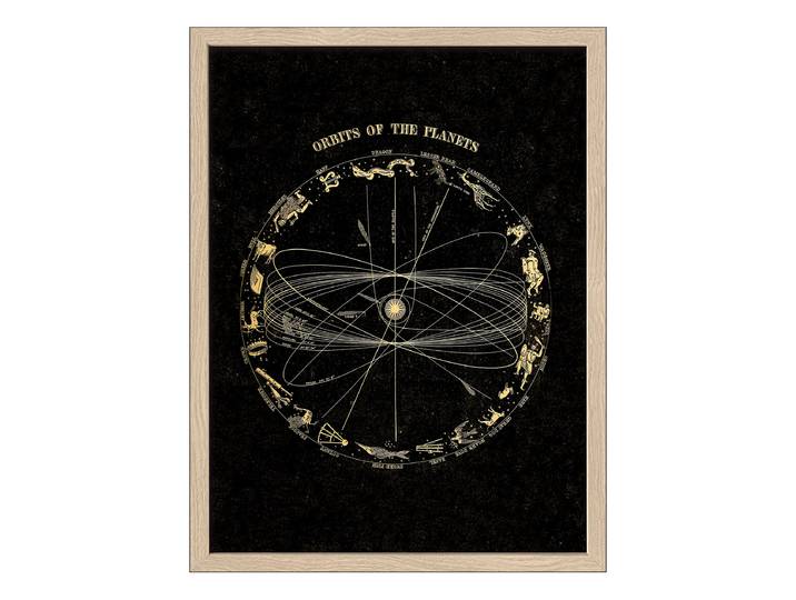 Image en bois Orbits Verre flotté, MDF Doré/Noir 33 x 43 x 1cm