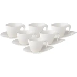 Villeroy & Boch, Tasse, Flow Espressotassen mit Untertassen (100 ml, 6x)