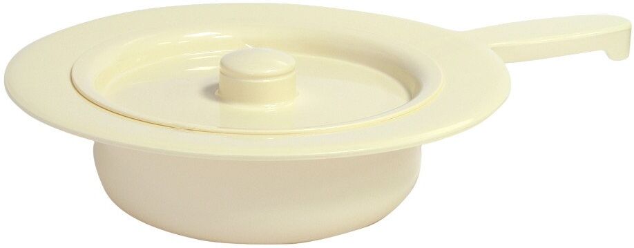 Stechbecken Kunststoff 31cm creme mit Deckel und Griff