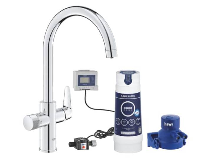 GROHE Blue Pure, Starter Kit, hoher Auslauf, 360° schwenkbar
