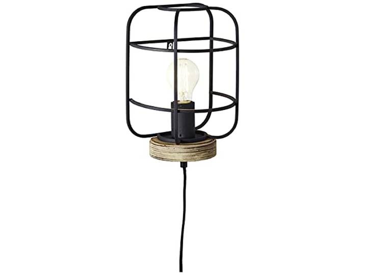 Brilliant lampe\, applique murale Gwen bois antique / corindon noir\, métal / bois\, 1x A60\, E27\, 52W\, lampes normales (non incluses)\, A ++