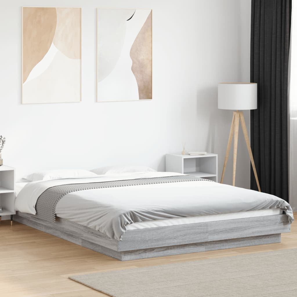 Latitude Run Bormann Bed Grey Sonoma European Double (140 x 200 cm)