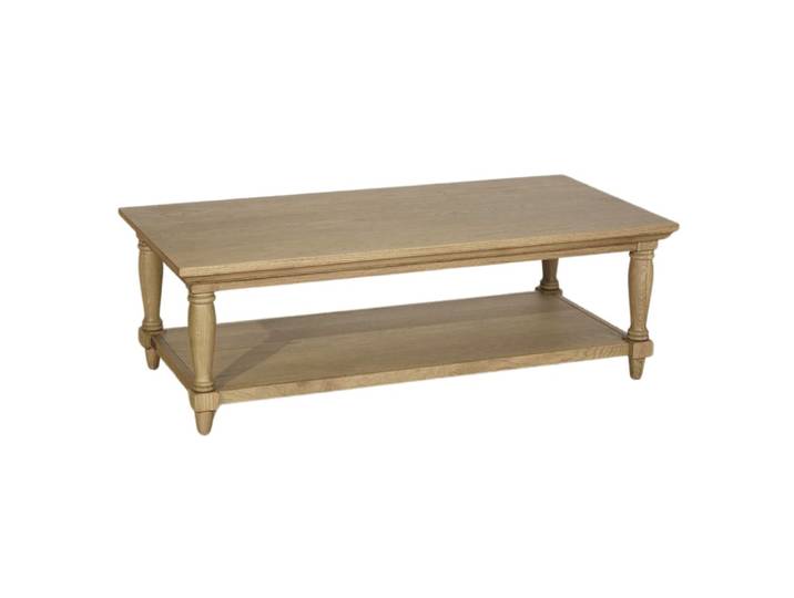 Table basse rectangulaire style shabby chic en chêne marron
