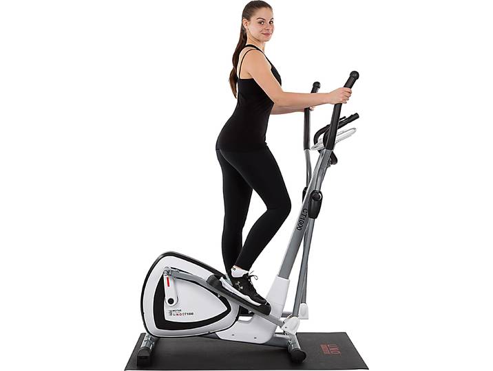 Crosstrainer-Ergometer CT 1000 (mit/ohne Unterlegmatte) Gr. 2, weiß, MOTIVE FITNESS BY U.N.O., Crosstrainer, mit Unterlegmatte, Crosstrainer-Ergometer, 120 kg max. Benutzergewicht, 24 Widerstandsstufen, B:62cm H:146cm L:119cm