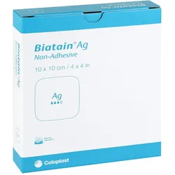 Biatain Ag Schaumverband nicht-haftend 10x10 cm