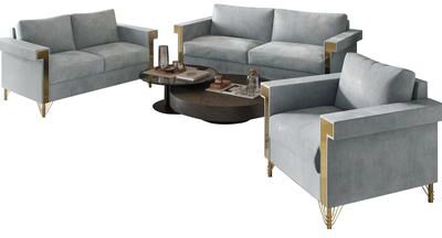CraftPorch Luxurious Velvet Upholstered 3-Piece Living Room Set