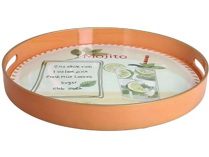 Tablett Tognana 38 cm , orange, B:38cm H:4cm T:38cm Ø:38cm, Tabletts, Tablett