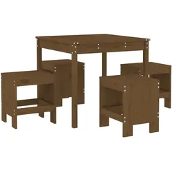 vidaXL 5-tlg. Garten-Essgruppe Honigbraun Massivholz Kiefer