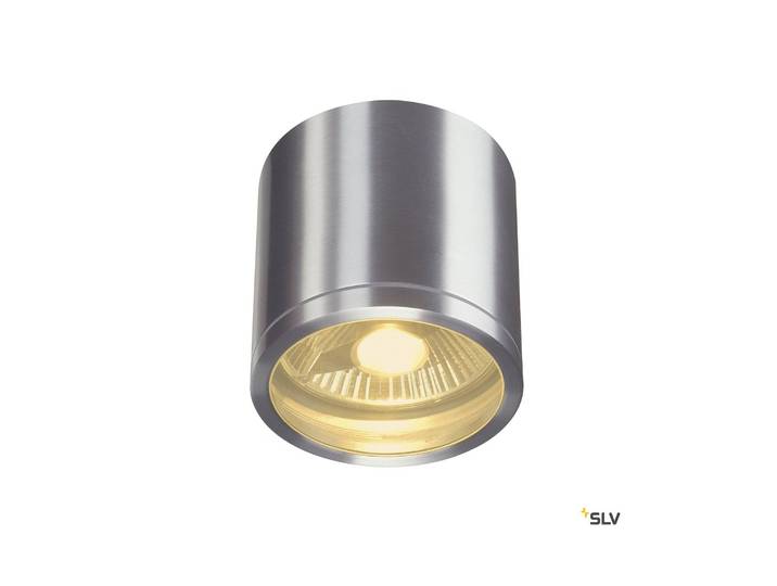 SLV Rox Außendeckenleuchte aluminium Ø 12,5cm Rox, dimmbar, alu / grau / zink, Aluminium, Modern
