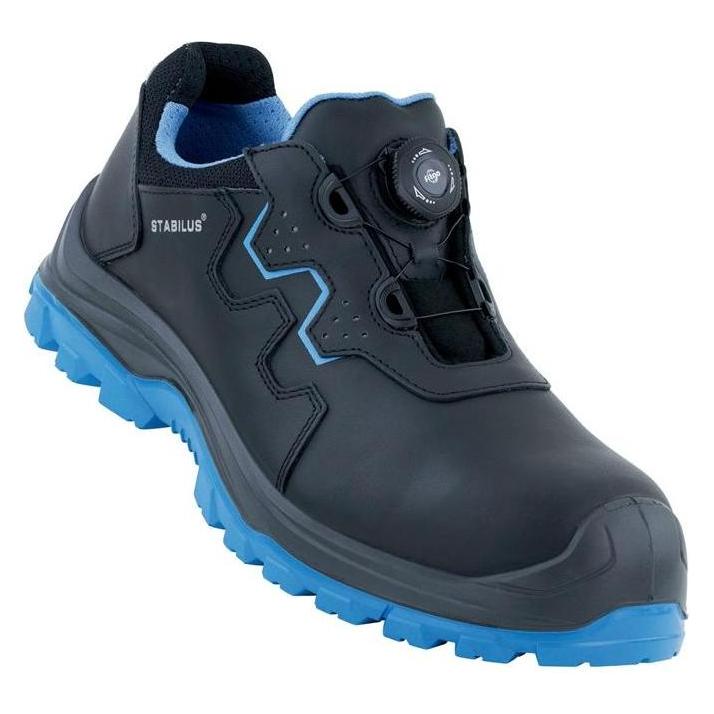 Stabilus Sicherheitsschuh ALEX LOW BLUE TWIST Größe 43 schwarz / hellblau S3S ESD EN ISO 20345:2022 Rindslede (S3, 43) (12320-43)