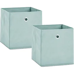 Aufbewahrungsbox ZELLER PRESENT, grün, B:28cm H:28cm T:28cm, Vlies, Aufbewahrungsboxen, Aufbewahrungsbox, faltbar und schnell verstaut