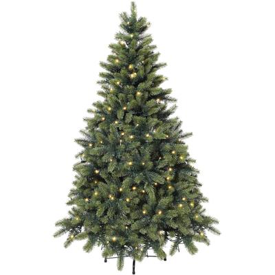 Künstlicher Weihnachtsbaum CREATIV GREEN "Weihnachtsdeko, künstlicher Christbaum, Tannenbaum", grün, H:150cm Ø:100cm, Kunststoff, Weihnachtsbäume, Kunstweihnachtsbäume, incl. integrierter Lichterkette, 150 LEDs