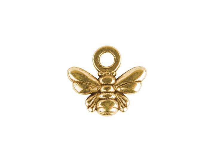 Metall-Mini Anhänger Biene, 11x10mm, SB-Btl 4Stück