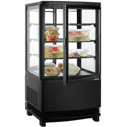 Bartscher Mini-Kühlvitrine 58 L-SW, 2 Glastüren