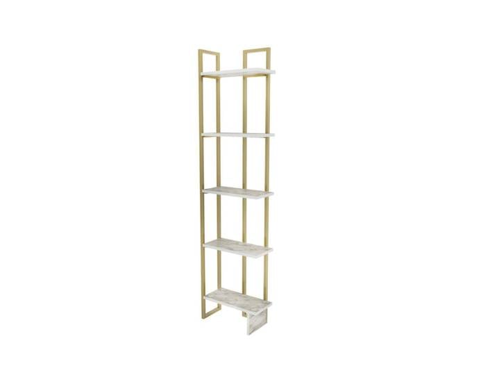 Bibliothèque effet bois or blanc 45x22 cm