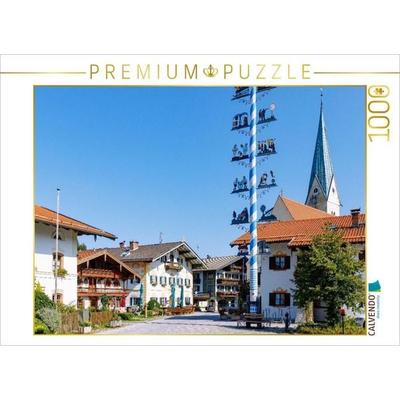 CALVENDO Puzzle Marktplatz mit Schusterhäusl und Maibaum in Törwang | 1000 Teile Lege-Größe 64x48cm Foto-Puzzle für glückliche Stunden