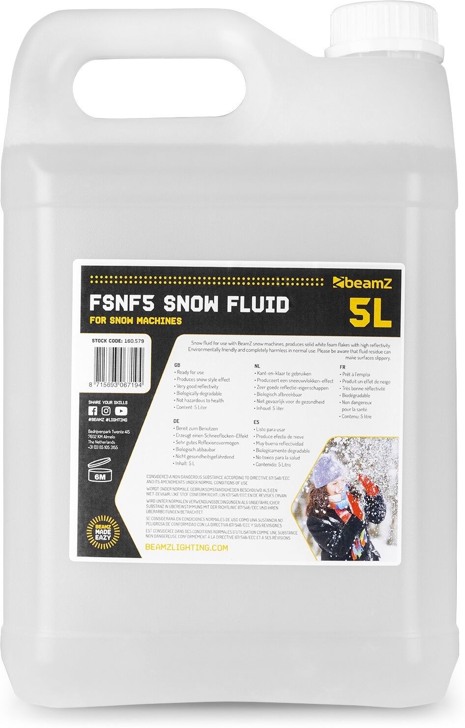 Liquido 5L p/ Máquinas de Neve (FSNF5) - beamZ
