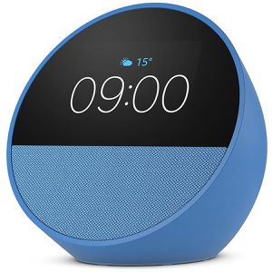 Amazon Wecker Echo Spot 2024 blau, digital, Thermometer, Datumsanzeige, Funkuhr, Alexa+