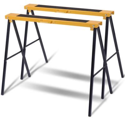Costway 2 Pack Heavy Duty Sawhorse with Steel Folding Legs