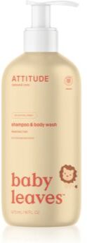 Attitude Baby Leaves Pear Nectar gel de duche e champô 2 em 1 com aroma a sumo de pêra 473 ml. Baby Leaves Pear Nectar