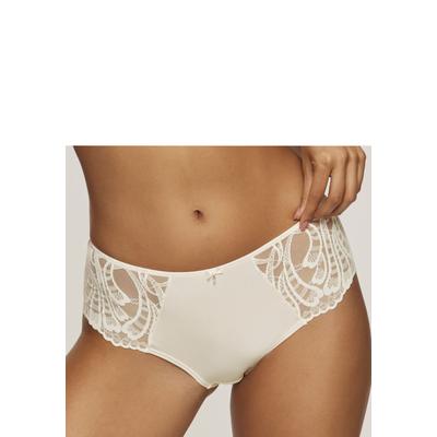Panty LASCANA "Flora", Damen, Gr. 36/38, Spitze, beige (champagner), Spitze, Obermaterial: 89% Polyamid, 11% Elasthan, Unterhosen Panty, mit feiner, leicht transparenter Spitze und edlem Accessoire