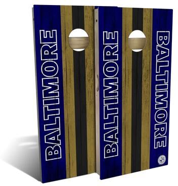 Skip's Garage Baltimore Football Outdoor Cornhole Board Set