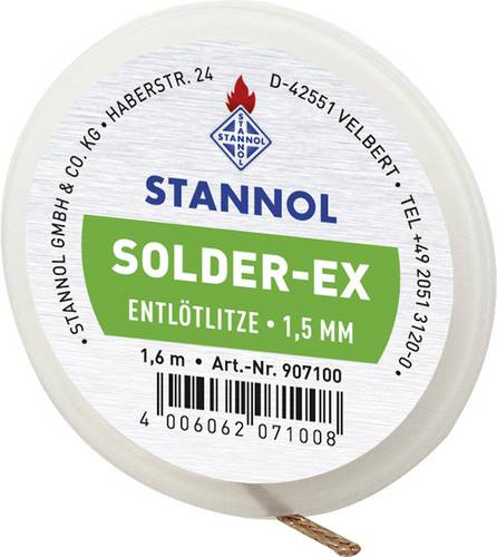 Stannol Solder Ex Entlötlitze Länge 1.6m Breite 1.5mm Flussmittel getränkt