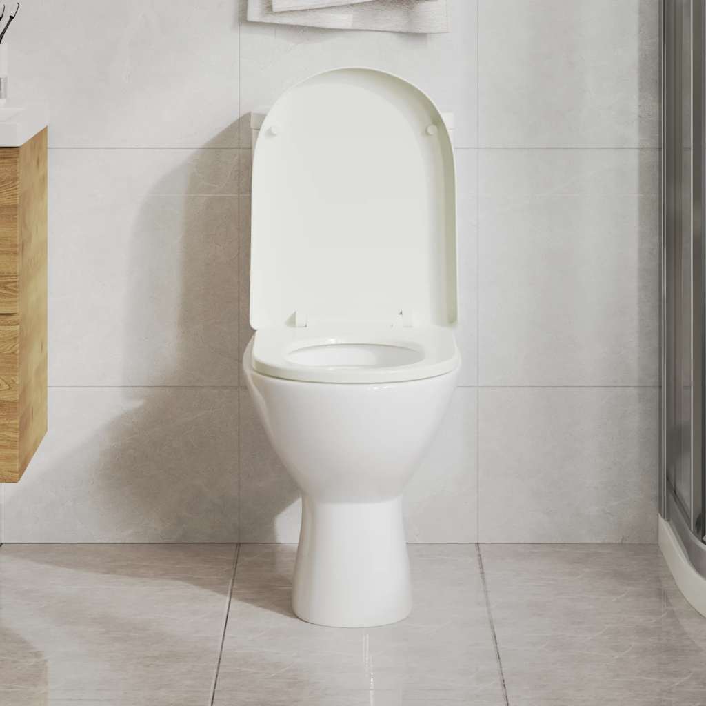 vidaXL Abattant WC à fermeture en douceur Blanc Carré