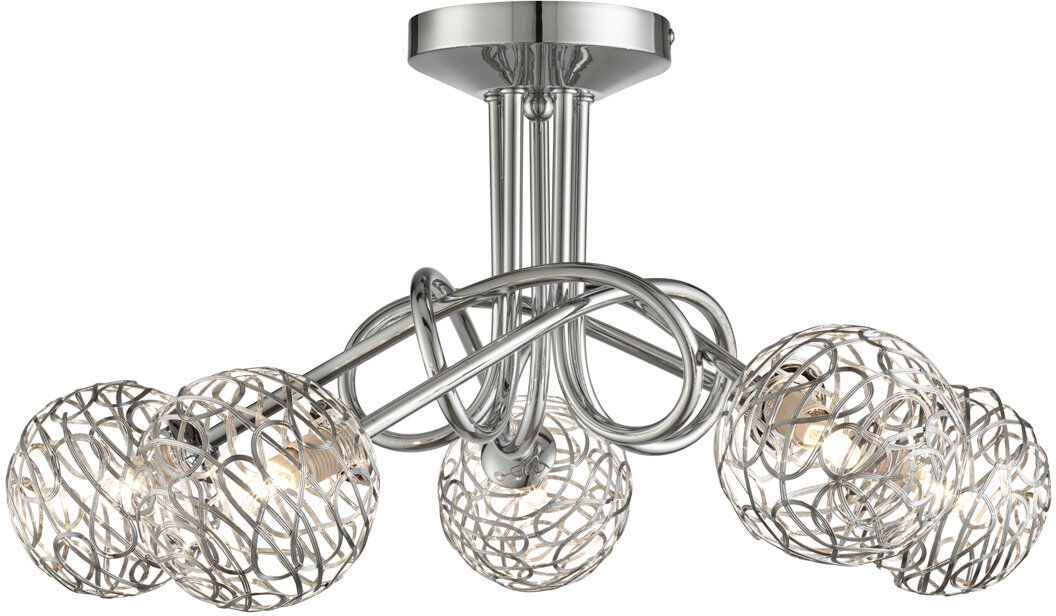 17 Stories Abyssinia Semi Flush Mount Silver 50cm W X 50cm D