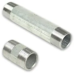 Stahlrohr Rohrdoppelnippel verzinkt (Ausführung: 1 1/4''AG - L=160 mm)