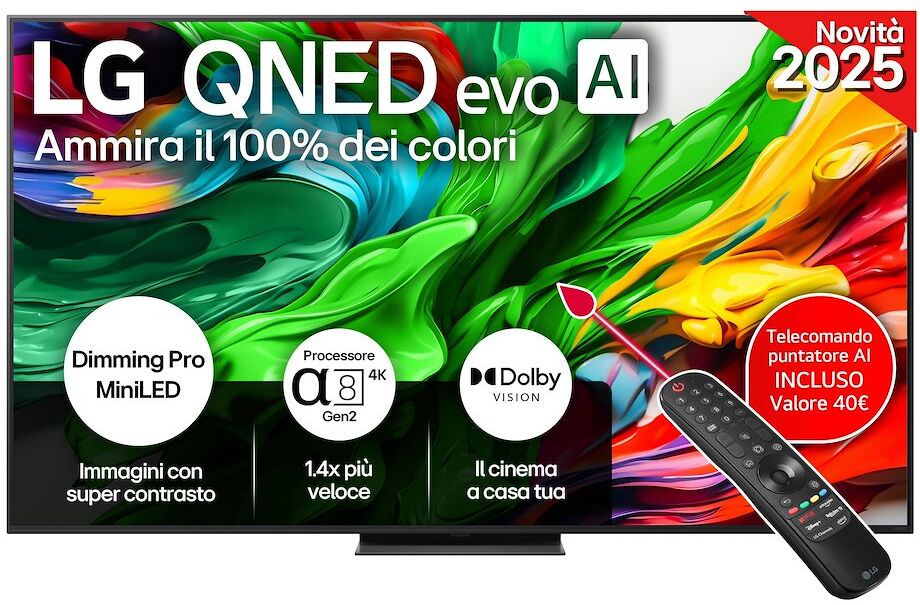 Smart TV LG 75QNED86A6A QNED 4K UHD con processore AI a8 Gen2