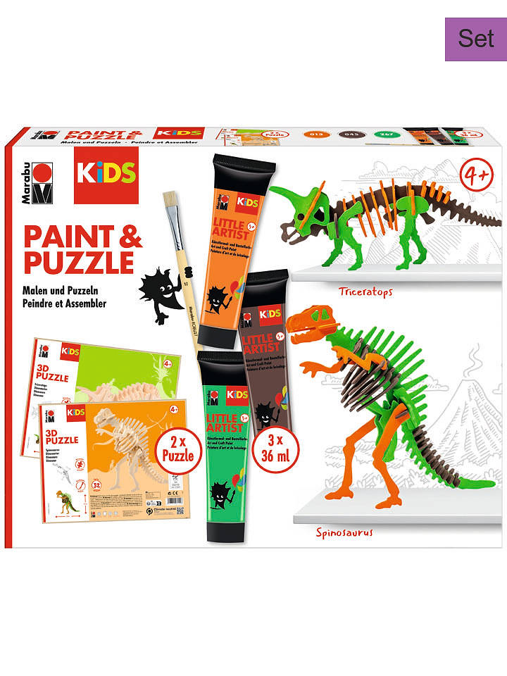 Marabu Kreativset "Puzzle & Paint - Dinos" - ab 4 Jahren - onesize
