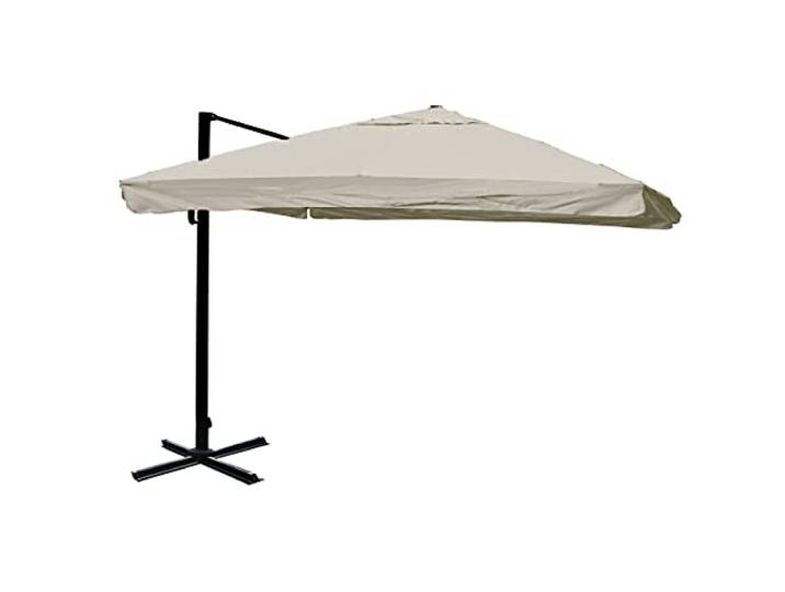 Mendler Gastronomie-Ampelschirm HWC-A96 3x4m Polyester - creme-grau