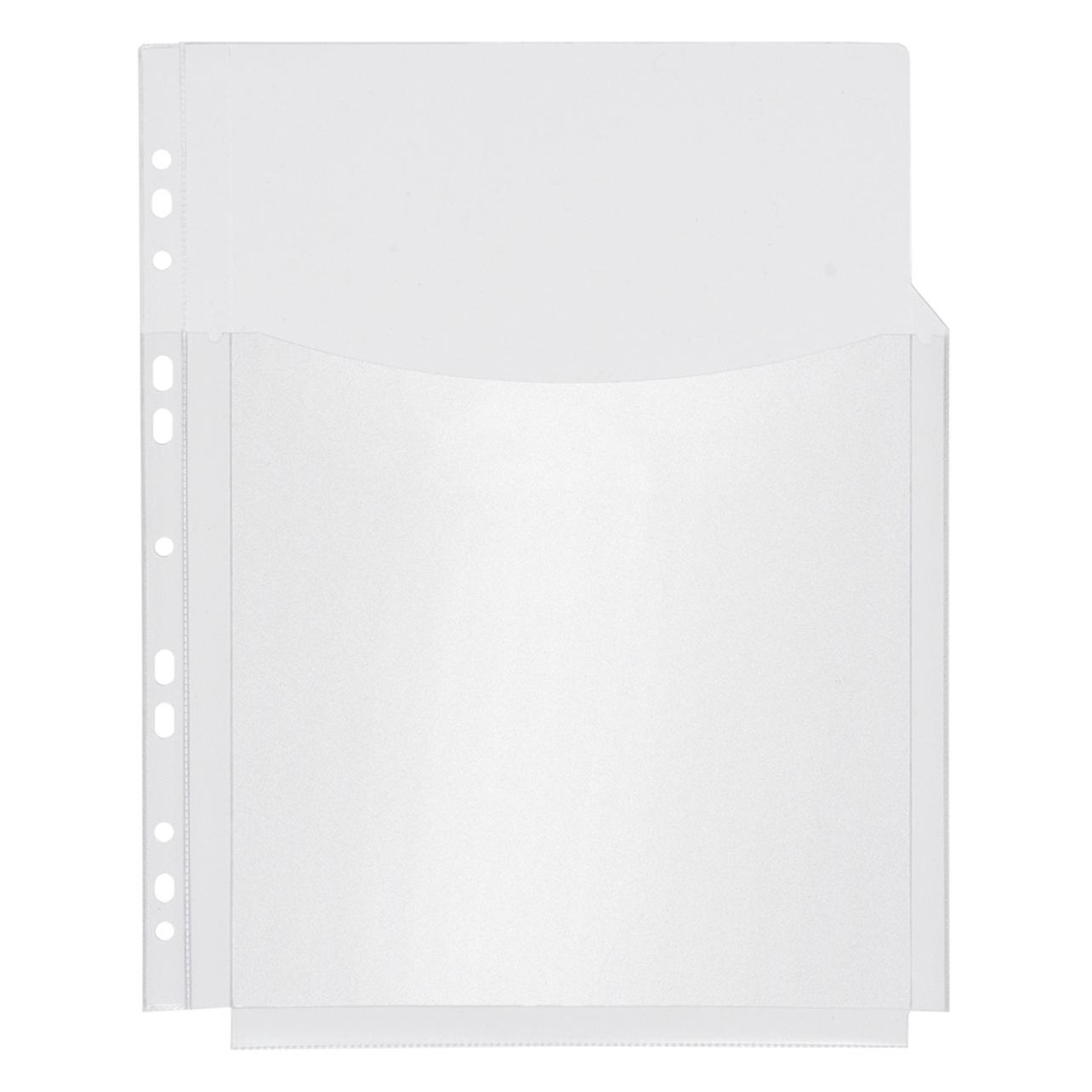 Foldersys Prospekthülle Combi A4 20mm-Falte (3/4 Höhe) transparent (A4, 5x) (40804-00-005)