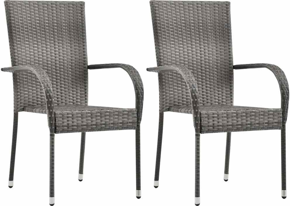vidaXL Juego de comedor para jardín 3 piezas gris Gris