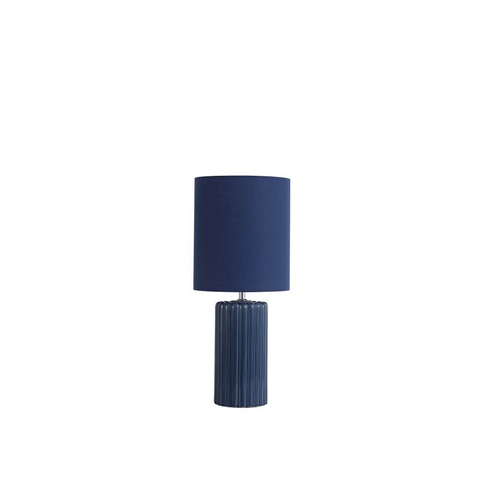Searchlight Groove blauwe keramische tafellamp