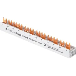 Hager Phasenschiene KDN450D (3P+N) 80A, 16mm2 Länge: 210mm Schraubtechnik/ Quick Connect