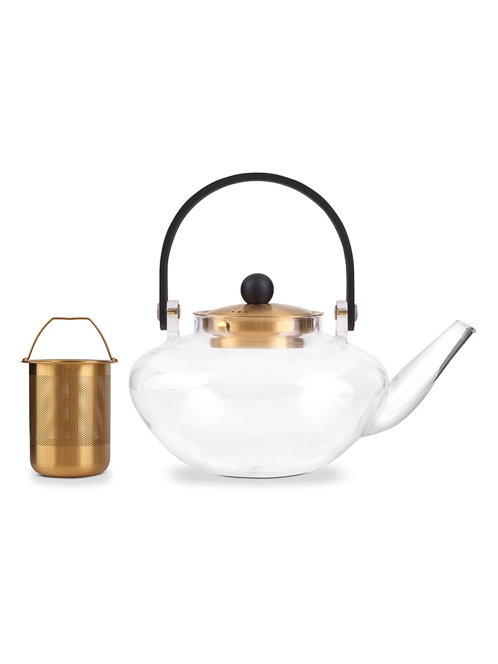 Vialli Design Teekanne "Eva" in Transparent/ Gold - 800 ml - onesize