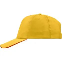 Myrtle Beach Unisex 5-Panel Promo Sandwich Kappe Klassische Cap MB6552 gold/red one size