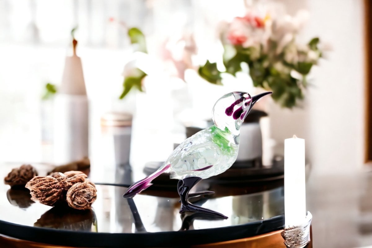 Loranto Glazen Huismus Decoratief Vogelbeeldje
