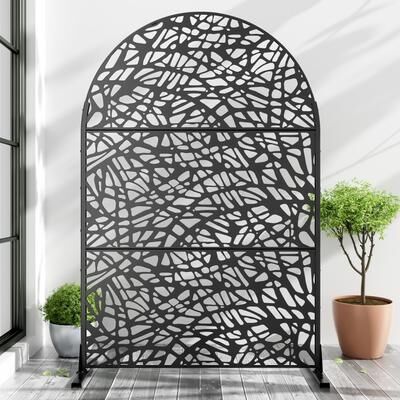 Dovelina Metal Privacy Screen Outdoor Privacy Screen Outdoor Privacy Panel - 72*47