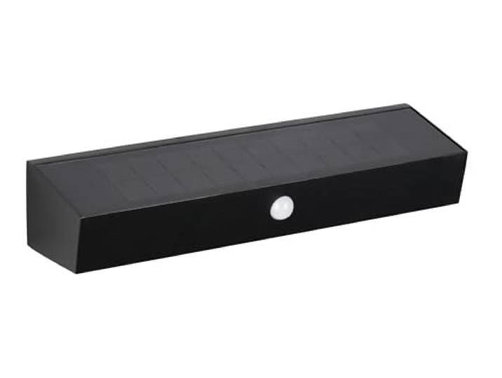 Reality Leuchten LED Hybrid Solar Außen Wandleuchte Silves R23306102, Kunststoff Schwarz, inkl. 6 Watt LED, Bewegungssensor, Dämmerungssensor, Orientierungslicht