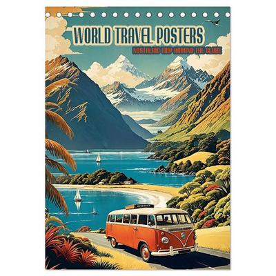 World Travel Posters - Nostalgic Trip Around the Globe (Desk Calendar 2027 DIN A5 portrait), CALVENDO 12 Month DeskCalendar