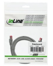 InLine Patch-Kabel RJ-45 M bis M 50 m SSTP-Kabel CAT 6 halogenfrei geformt Grau (76955)